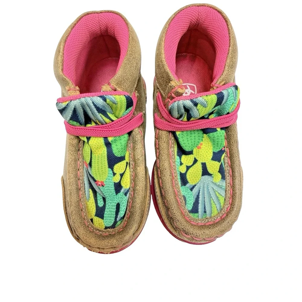 Ariat Toddler Girl's Size 5 Lil Stomper Roswell Cactus Tan & Pink Shoes Boots